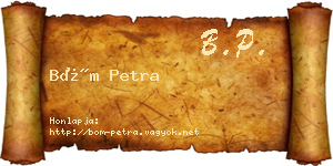 Böm Petra névjegykártya